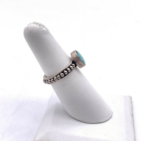 J con (?) Turquoise Gemstone Ring 950 Sterling Size 6 - Picture 6 of 7